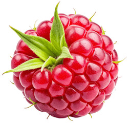 Isolated raspberry fruit on transparent background with clipping path