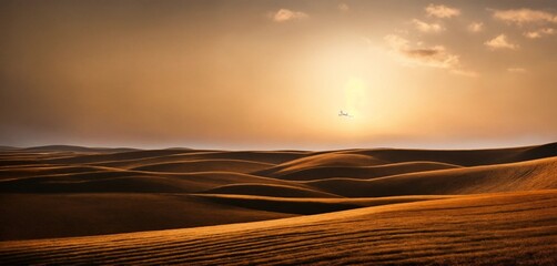 Fototapeta na wymiar sunset in the desert minimalist