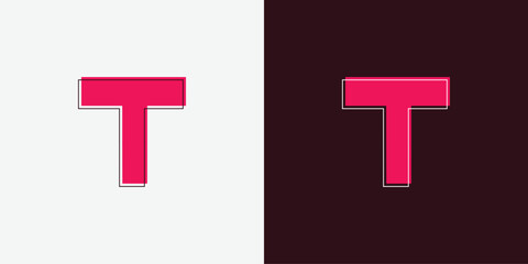 unique t logo design - obrazy, fototapety, plakaty