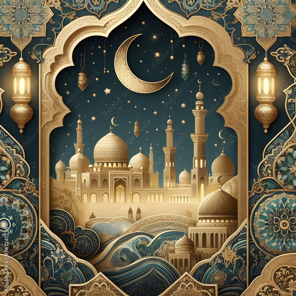 Aufkleber islamic background with empty copy space good for a special event like ramadan or eid al-fitr genera
