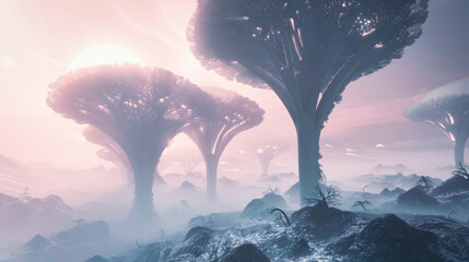 A strange surreal alien planet
