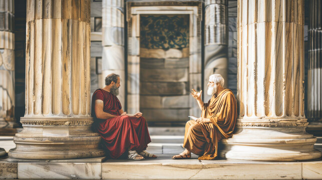 Ancient Greek philosophers discussing