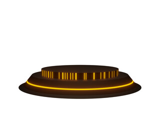 3D black podium with neon lights