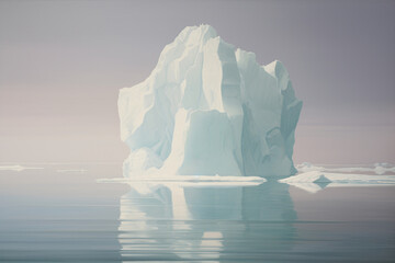a large iceberg in the water - obrazy, fototapety, plakaty