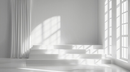 Fototapeta premium Minimalistic background for presentation, advertising and product promotion. Generative AI