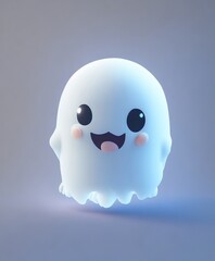 With a friendly glow, the cute ghost illuminates the darkness