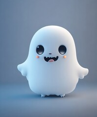 With a friendly glow, the cute ghost illuminates the darkness