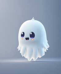 With a friendly glow, the cute ghost illuminates the darkness