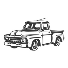 Pickup truck classic_illustration