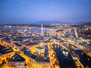 Geneva, Switzerland Skyline at Night - 747245807