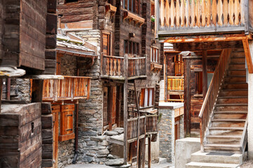 Zermatt, Switzerland Old Town Streets - 747246415