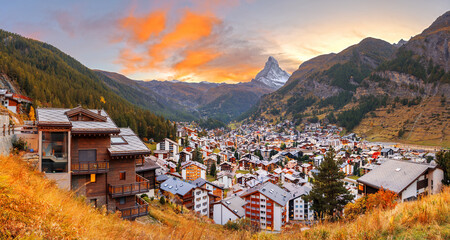 Zermatt, Switzerland Alpine Village with the Matterhorn