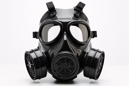 a black gas mask with two large round goggles