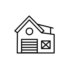 Barn outline icons, minimalist vector illustration ,simple transparent graphic element .Isolated on white background