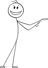 Person or Businessman Showing Something Laid on His hand, Vector Cartoon Stick Figure Illustration - 747247241