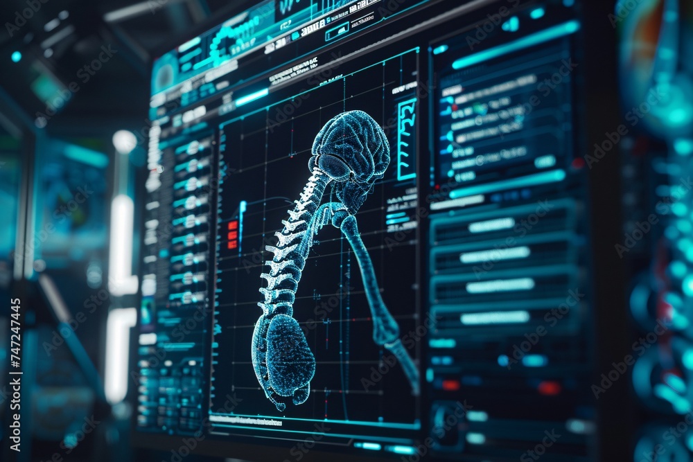 Poster neural network visualization a deep dive into the human spine generative ai
