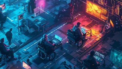 Accessibility Compliance Strategies, accessibility compliance strategies in web governance with an image showing designers and developers incorporating inclusive design principles, AI