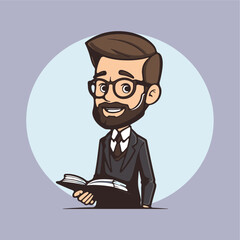 male school teacher icon vector
