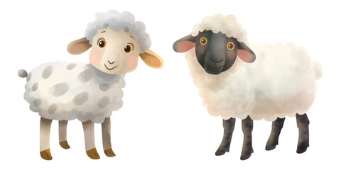 cute sheep watercolour vector illustration