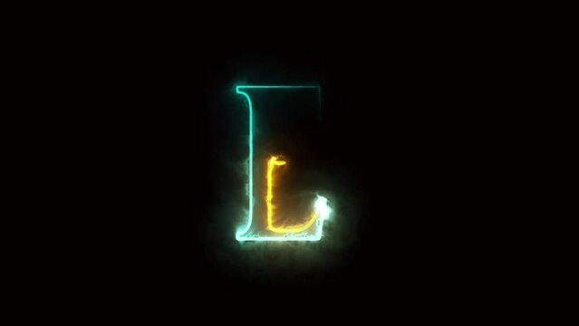 Neon letter E with alpha channel, neon alphabet
