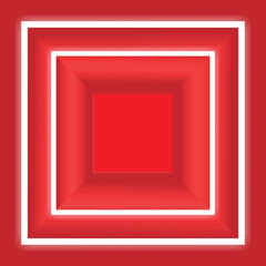 red neon light square frame on vector design background.