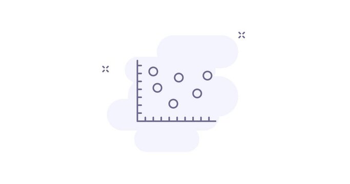 scatter chart 2d animated outline icon. scatter chart line icon 4k video motion design graphics for web, mobile and ui design.