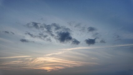 Sunset Sky with Beautiful Clouds 