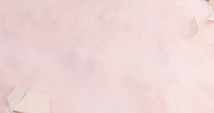 A 3D animation of particles moving, leaving an empty space. This is a stylized rendering for a cosmetic brand's cleanser, renewer, and rejuvenator for the skin on the face.