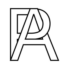 Logo sign pa, ap icon double letters logotype p a