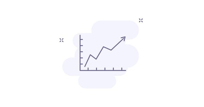 chart 2d animated outline icon. chart line icon 4k video motion design graphics for web, mobile and ui design.