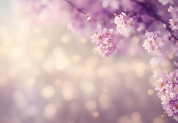 A picturesque springtime setting captured in abstract form, showcasing the enchanting allure of sakura blooms, pastel hues, and soft bokeh
