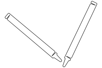 Art day continuous one line art drawing of colored wax outline vector