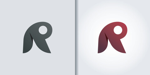 abstract letter r logo set