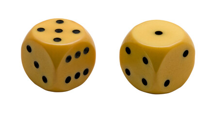 old ivory dice (clipping path)