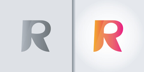 abstract letter r logo set