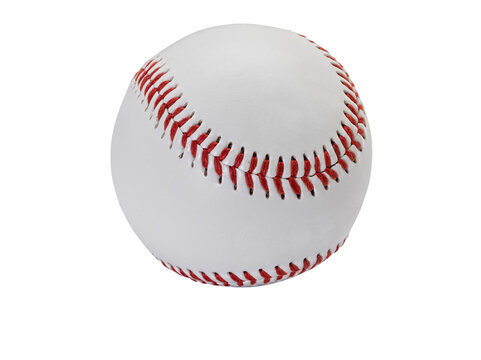 Baseball ball on white with clipping path