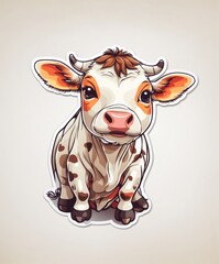 a cute calf gazes with big, soulful eyes.