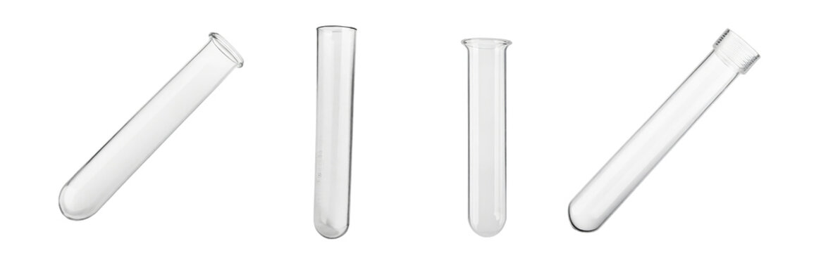 empty laboratory test tube . isolated on transparent background . PNG, cutout, or clipping path.	
