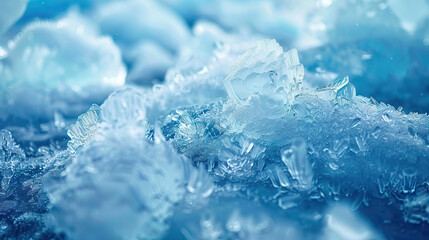 Close-up of Ice Crystals in an Antarctic Iceberg, Highlighting the Beauty of Frozen Formations. Concept of polar environments, ice formations, and climate change
