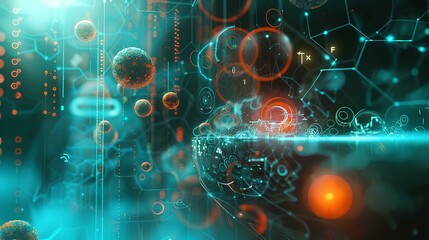 Fototapeta premium 3D rendering of abstract technology medical concept background