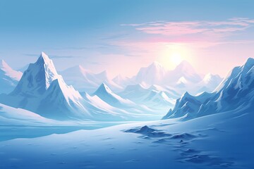 a snowy mountains with a blue sky and clouds