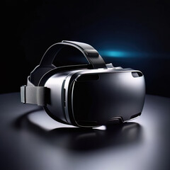 Virtual reality glasses on dark background.