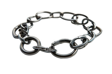 Metal Handcuff On Transparent Background.