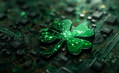 St. Patrick's Day in the Digital Age. St. Patrick's Day meets Technology. - obrazy, fototapety, plakaty