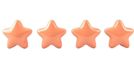Stars for customer product rating review flat icon for apps and websites. on white background, with clipping path