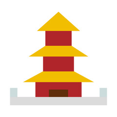 Gate Temple Flat Style