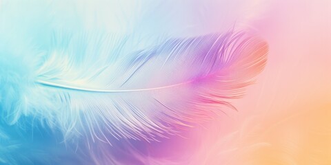 An exquisite feather pattern featuring a delicate mix of pastel colors and intricate details.