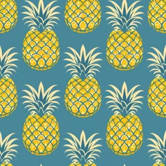 Foto op Canvas Pineapple pattern. ai generated © Andrei
