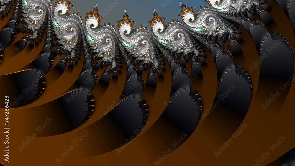 Poster gold and silver pattern and delicate lacy design in wide format