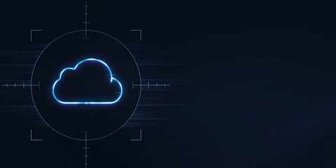 Obraz premium Cloud computing icon neon sign